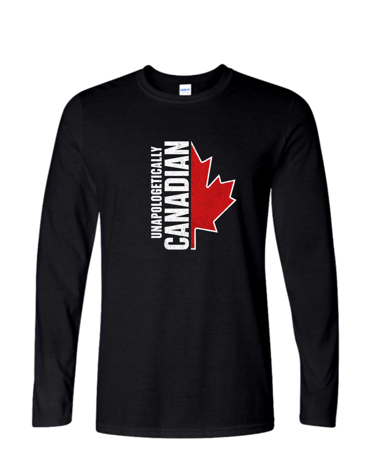 Unapologetically Canadian Flag Long Sleeved T-Shirt, Colour: Black