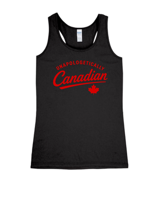 Unapologetically Canadian Ladies Racerback Tank