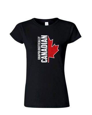 Unapologetically Canadian Flag Ladies Crewneck T-Shirt