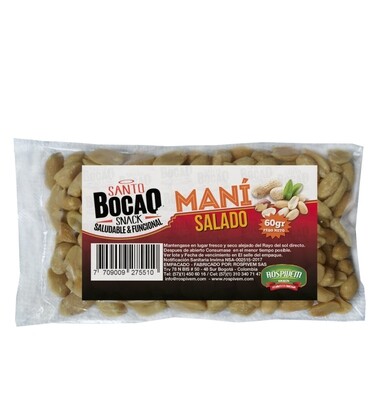 Mani Salado
Paquete x 12 und. (60 gr. C/u).