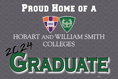 Hobart William Smith Graduate Lawn Sign
