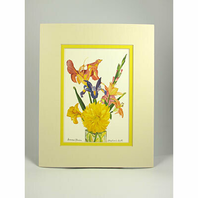 Summer Flowers – Double Matted “Hand-Signed Print” by Stephanie Scott