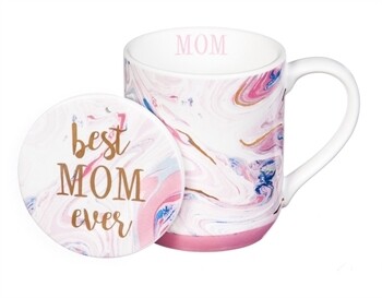 Best Mom Ever Cup and Coaster 10 oz.