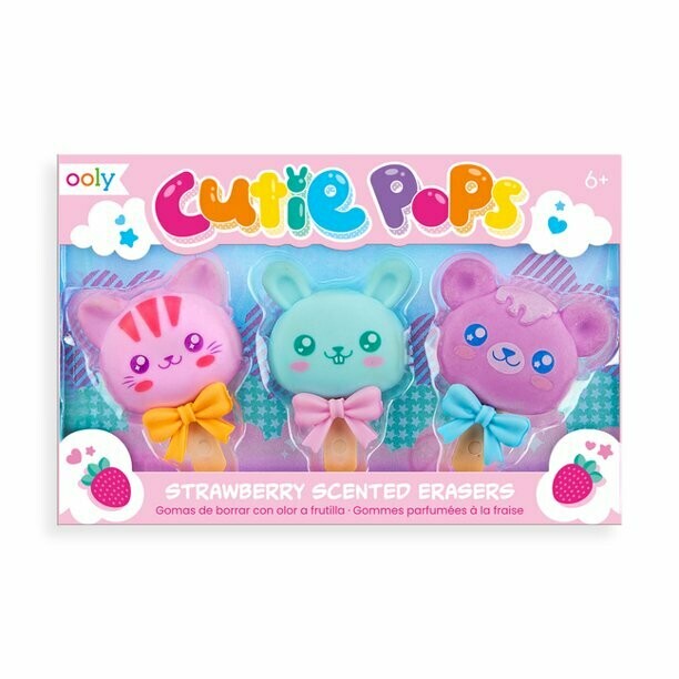 Ooly, Cutie Pops Scented Erasers - Set of 3