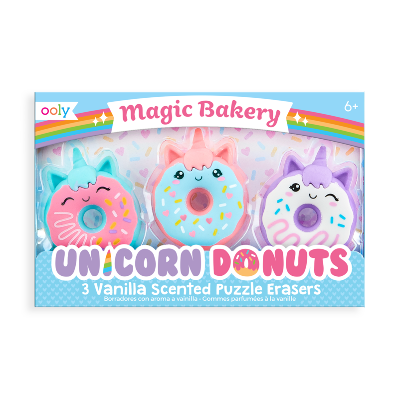 Ooly, Magic Bakery Unicorn Donuts Scented Erasers - Set of 3