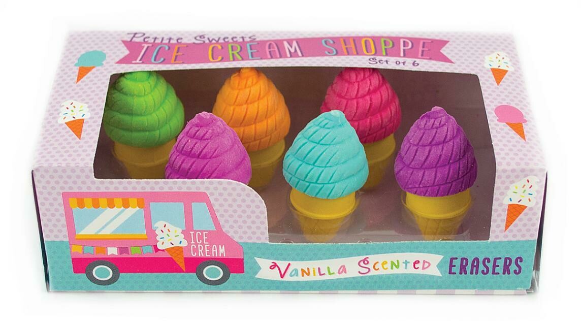 Ooly, Petite Sweets Ice Cream Scented Erasers - Set of 6 (1.5&quot; Tall)