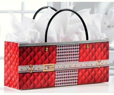 Red Quilted Print Handbag Design Wine Bottle Gift Bag