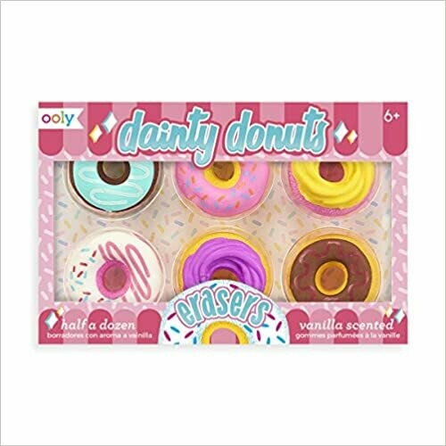 OOLY, Dainty Donuts Vanilla-Scented Erasers Set of 6