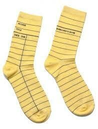Library Card (Yellow) Socks - Large