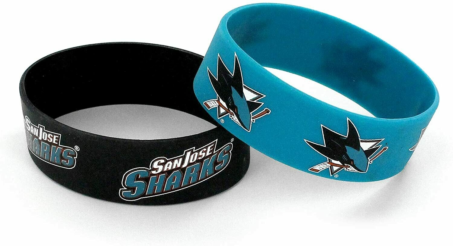 NHL San Jose Sharks Silicone Rubber Bracelet, 2-Pack