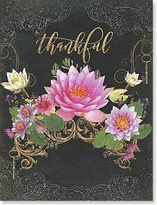 Blank Note Card Set 8 of 1 design: Pink lotus flowers