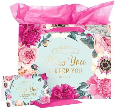 Gift Bag with Card Large Landscape Lord Bless You Numbers 6:24