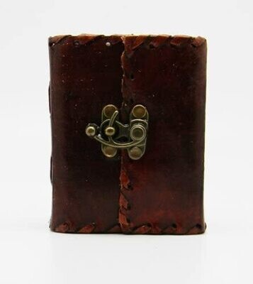 Mini Plain Leather Journal with Metal