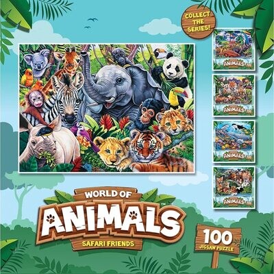 World of Animals "Safari Friends" 100 Piece Jigsaw Puzzle