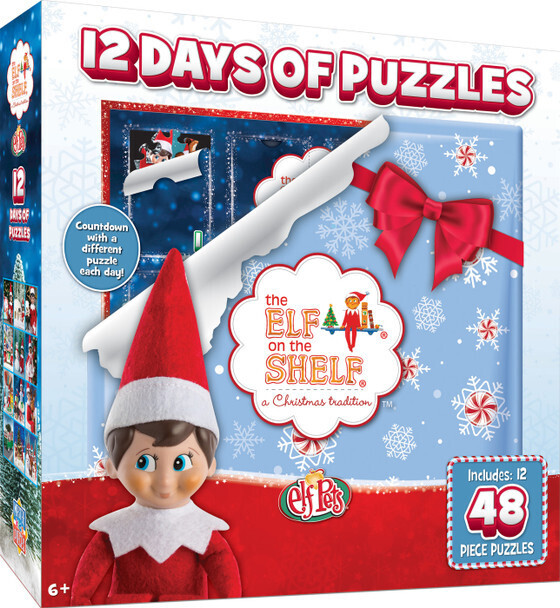 12-Pack - 12 Days of The Elf on the Shelf Puzzles 48 Piece Kids Puzzle