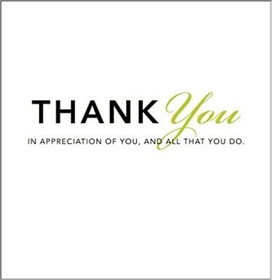 Thank You: In Appreciation of You, and All That You Do (Gift of Inspiration) Hardcover – by Dan Zadra (USED)