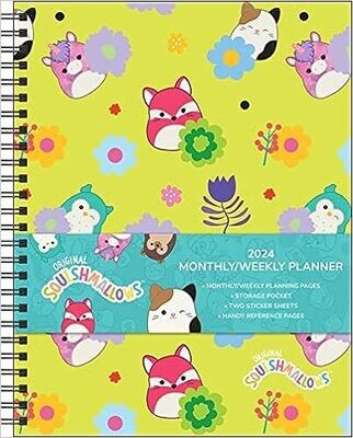 Squishmallows 12-Month 2024 Monthly/Weekly Planner Calendar