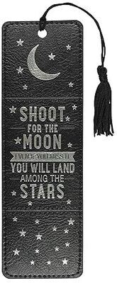 Shoot for the Moon Artisan Bookmark Leather Bound