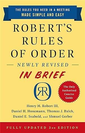 Robert&#39;s Rules of Order Newly Revised In Brief, 3rd edition Paperback – by Henry M. Robert III