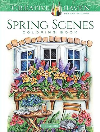 Creative Haven Spring Scenes Coloring Book (Adult Coloring Books: Seasons) Paperback – by Teresa Goodridge