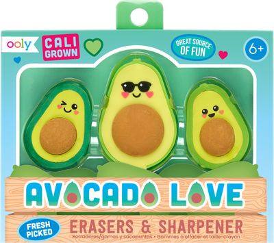 Avocado Love Erasers and Sharpener