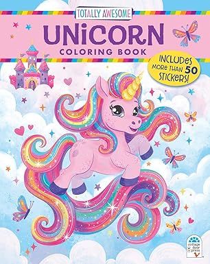 Totally Awesome Unicorn Coloring Book with Stickers Paperback