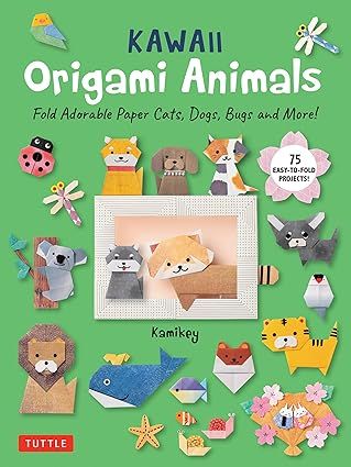 Kawaii Origami Animals: Fold Adorable Paper Cats, Dogs, Bugs and More! (75 Easy-to-Fold Projects!) Paperback – by Kamikey