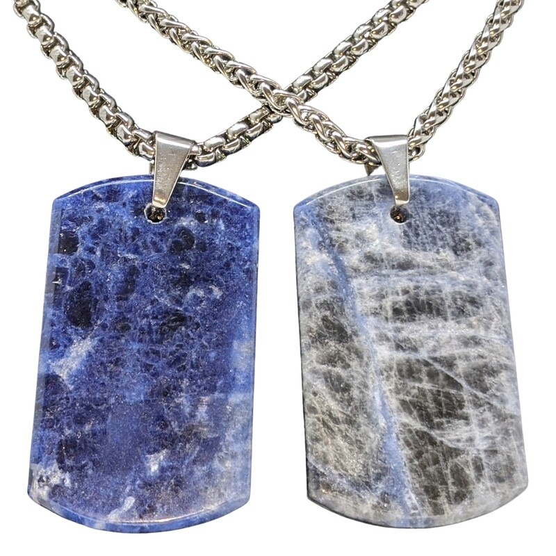 EMF Neutralizer Dog Tag - Sodalite EMF Neutralizer Dog Tag - Sodalite