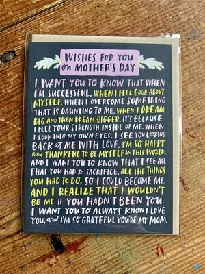 Wishes For You on Mothers Day Card