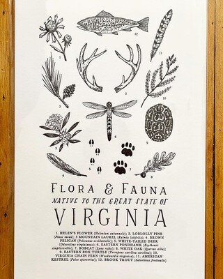 Flora & Fauna Native To The Great State Of Virginia Print