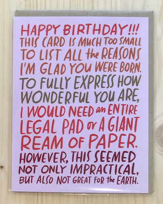 Too Small Birthday Card