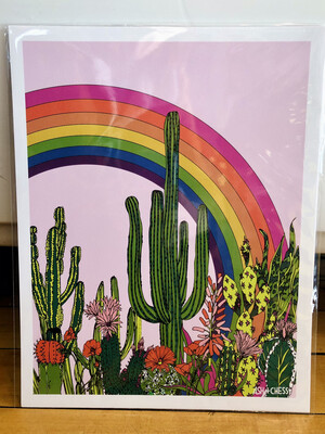 Rainbow Cactus Print