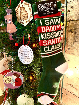 I Saw Daddy Kissing Santa Claus Socks
