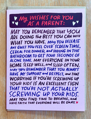 Wishes For You as a Parent Card