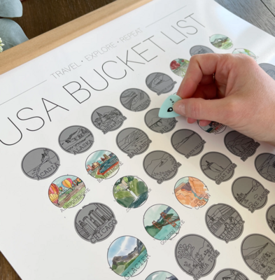 US Bucket List Scratch Off Map