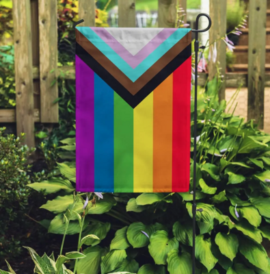 Progress Pride Garden Flag