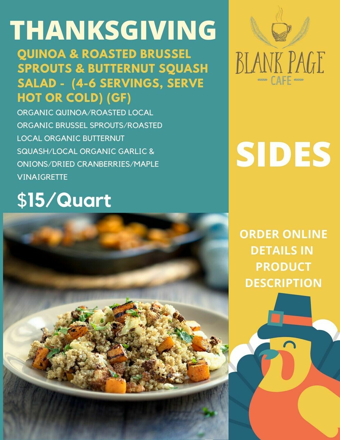 Thanksgiving side#3 - Quinoa + Roasted Brussel Sprouts + Roasted Butternut Squash Salad