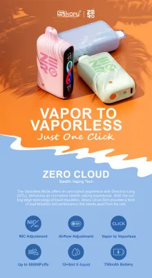 Sikary Cloud Zero 50K Puffs 23ML Disposable Device With Vaporless Mode