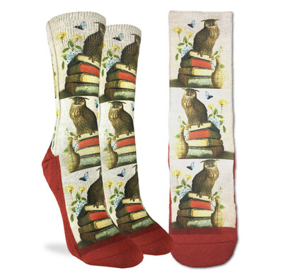 Adult Wise Book Owl Socks, Size 5-9