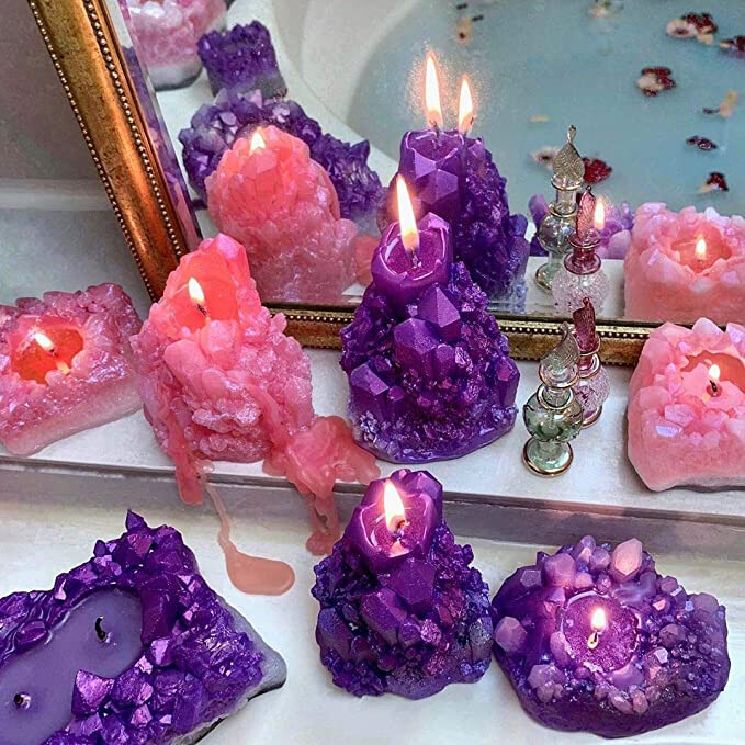 Luminous Crystal Cluster Candles
