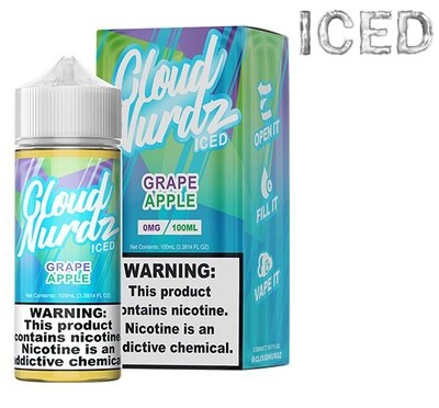 Cloud Nurdz - Grape Apple Iced - 100ML - 0 MG