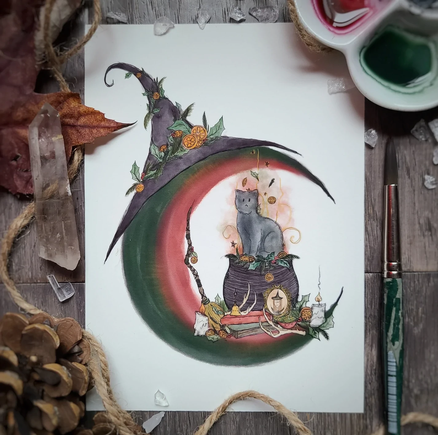 Archane Creations Art Work, Type: Yuletide Altar Moon