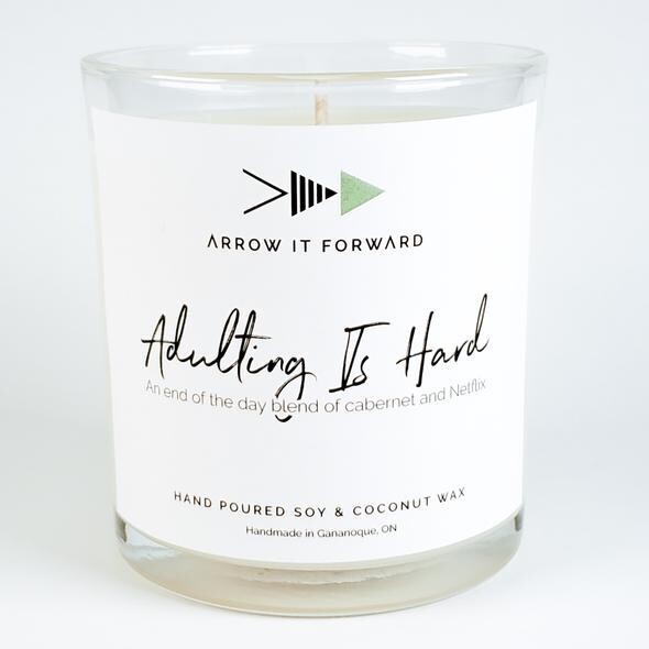 Adulting is Hard Arrow It forward Candle