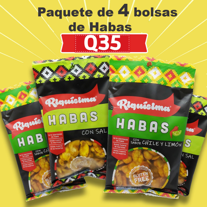 Paquete de 4 bolsas de Habas