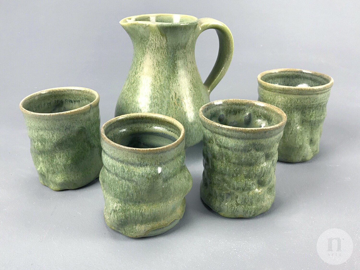 Green Crystal Cup and Pitcher Set