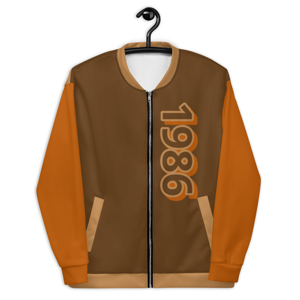 1986 GRO$$ (NUDE/BROWN/CHOCOLATE) HENNY COLADA Unisex Bomber Jacket, Size: XS