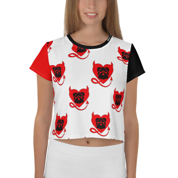 Women's BULLYCRUSH All-Over Print Crop Tee, Size: XS