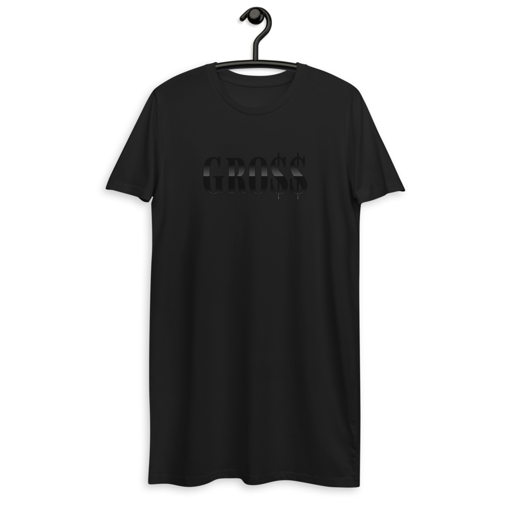 GRO$$ (BLACK) Organic cotton t-shirt dress (BLACK)