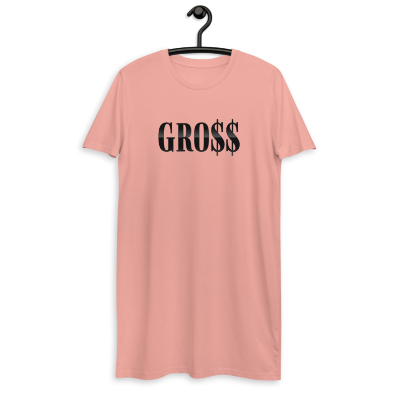 GRO$$ (BLACK) Organic cotton t-shirt dress (CANYON PINK)