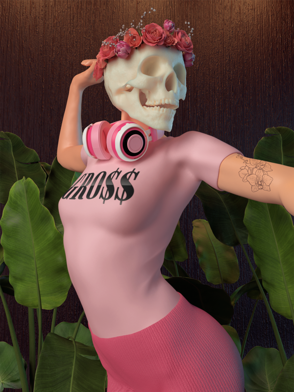 GRO$$ (BLACK)PREMIUM Women's T-shirt (PINK)